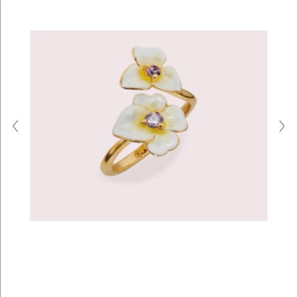 NWT Kate Spade Precious Pansy Enamel Ring Size 7 - Picture 1 of 6